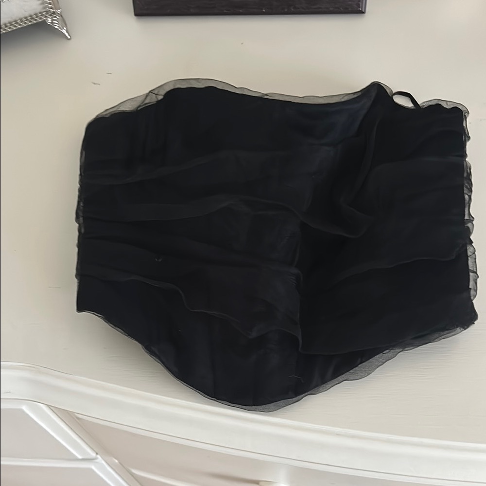 ZARA Elegant Black Ruffled Clutch